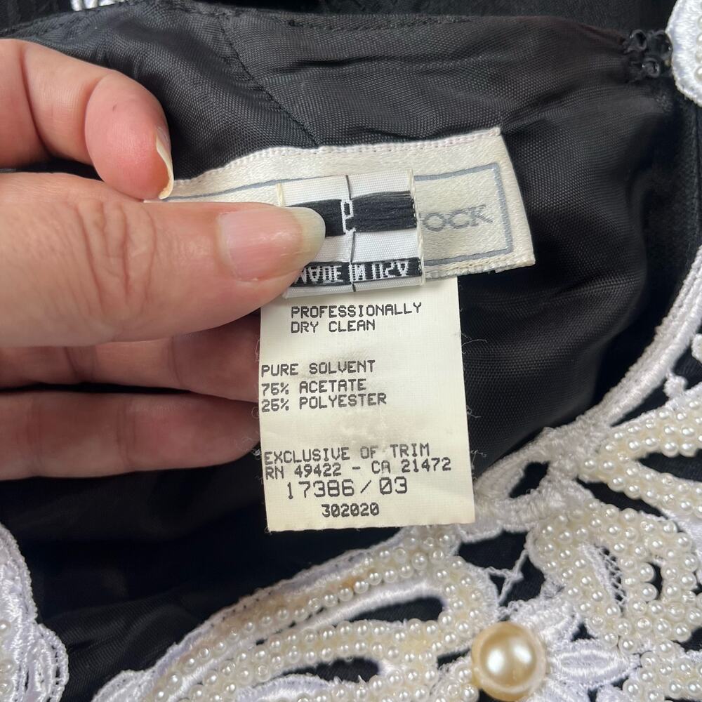 Vtg Y2K Scott McClintock Damask Lace Pearl Dress 6 Gothic Romantic Prom Glam USA - Picture 15 of 16